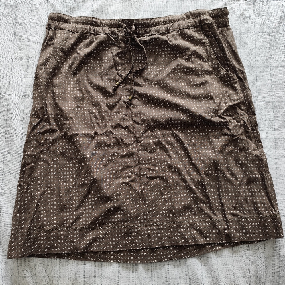 Eddie Bauer Brown Patterned A-Line Skirt